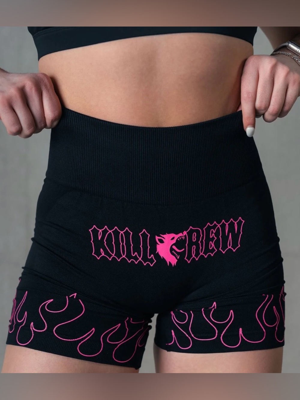 Kill Crew Black & Pink Flame Shorts 🖤🩷